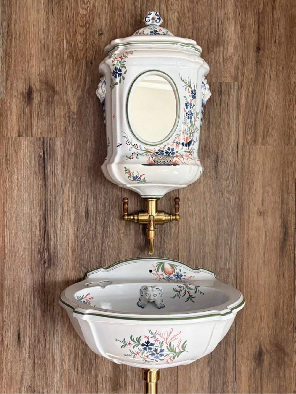 RARE Vintage Kohler Alouette Artist Edition Sink Basin & Cistern K-3035 & K-3036